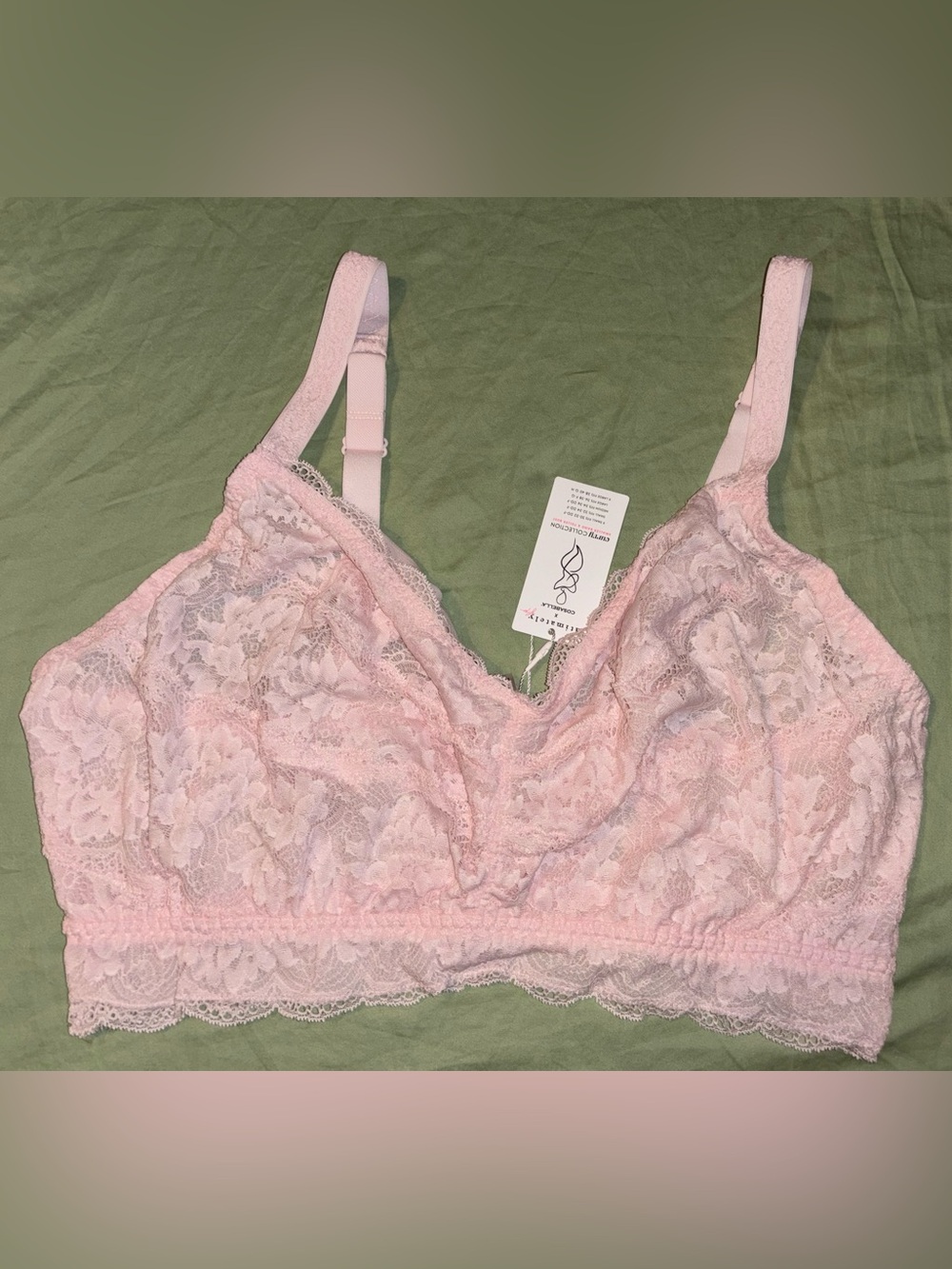 Cosabella x Intimately Free People Curvy Marni Bralette, Primrose Pink Sz XL NWT